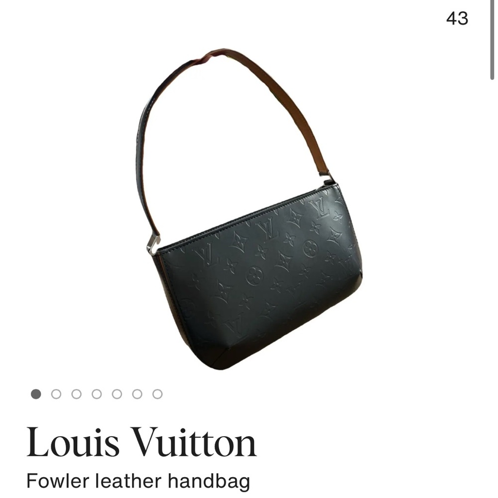 Louis Vuitton Dark Blue Metallic and Brown Shoulder Bag
